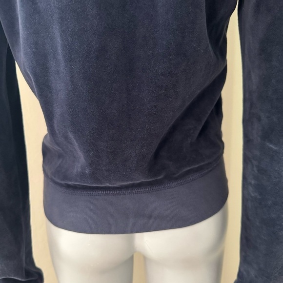 JUICY COUTURE Rare Vintage 2006 Velour Track Jacket Zip Up Navy Blue Size Medium - Picture 12 of 16